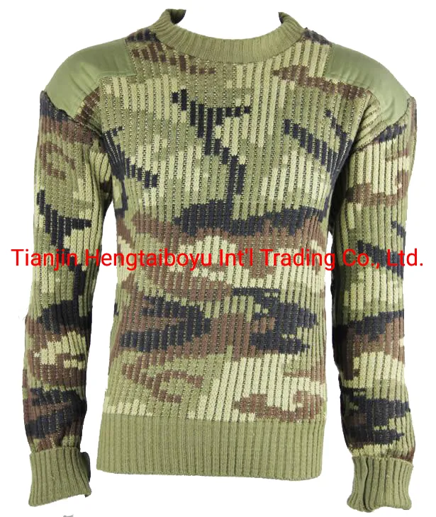 Navy Blue Cardigan-Od Green Jersey-Tactical Acrylic Pullover-Camouflage Wool Sweater