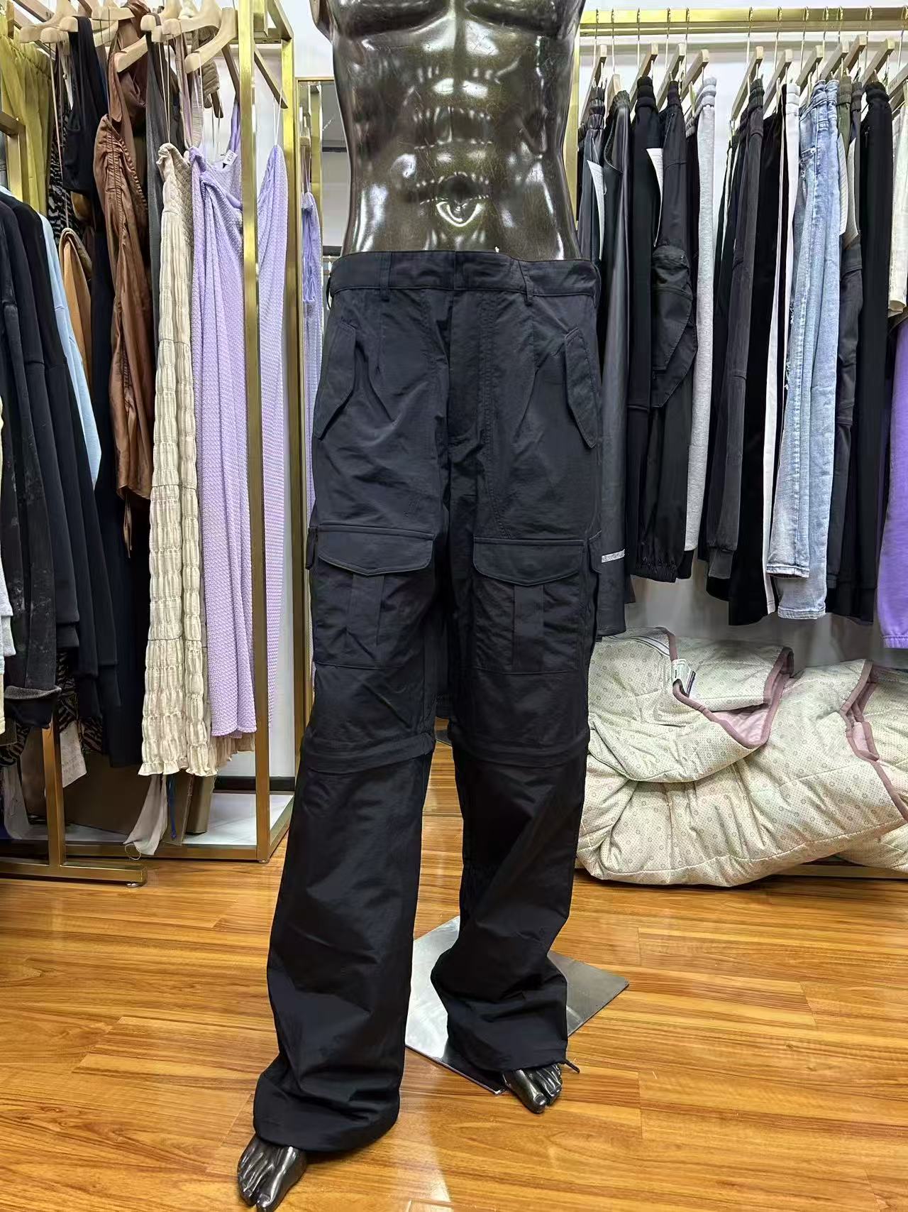 YUCHEN Manufacturer Custom Cargo Pants 100% Cotton Baggy Wide Leg Pants Detachable Zipper Shorts 6 Pocket Cargo Pants
