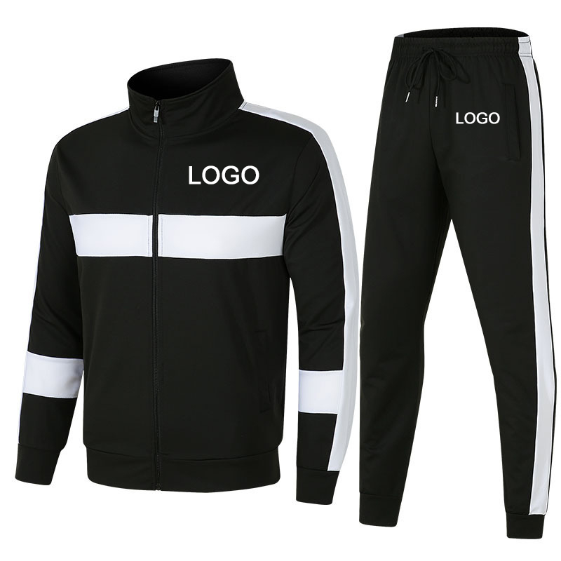 Wholesale Two Piece Jogger Track Suit Zipper Cotton Sweat Pants Sweatsuit Set Men Tracksuits