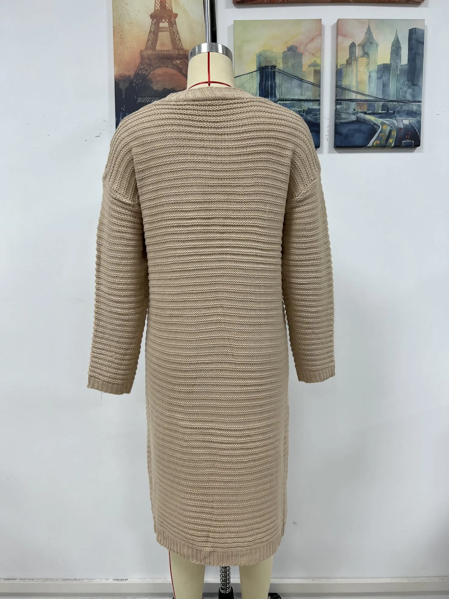 Women Autumn Winter Long Knitwear Casual Classic Solid Color Long Sweater Cardigan