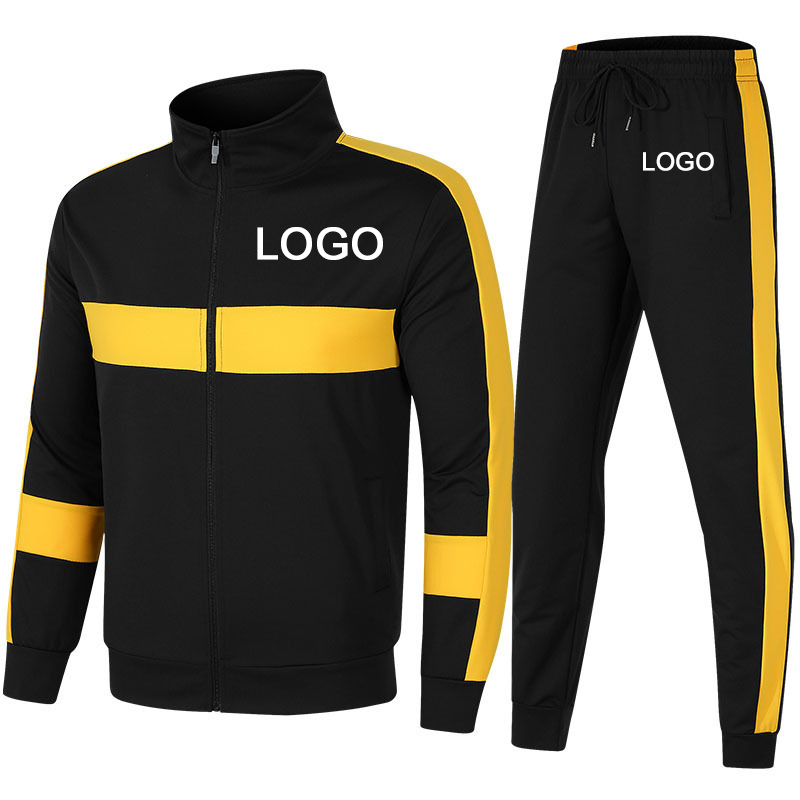 Wholesale Two Piece Jogger Track Suit Zipper Cotton Sweat Pants Sweatsuit Set Men Tracksuits