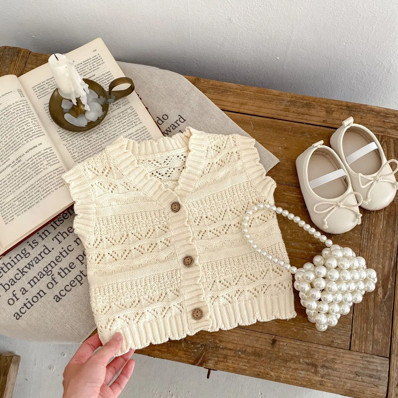 Autumn Infant Kids Boys Girls Sweater Knitwear Spring Clothes Baby Flower V Neck Knitted Cardigan Vest