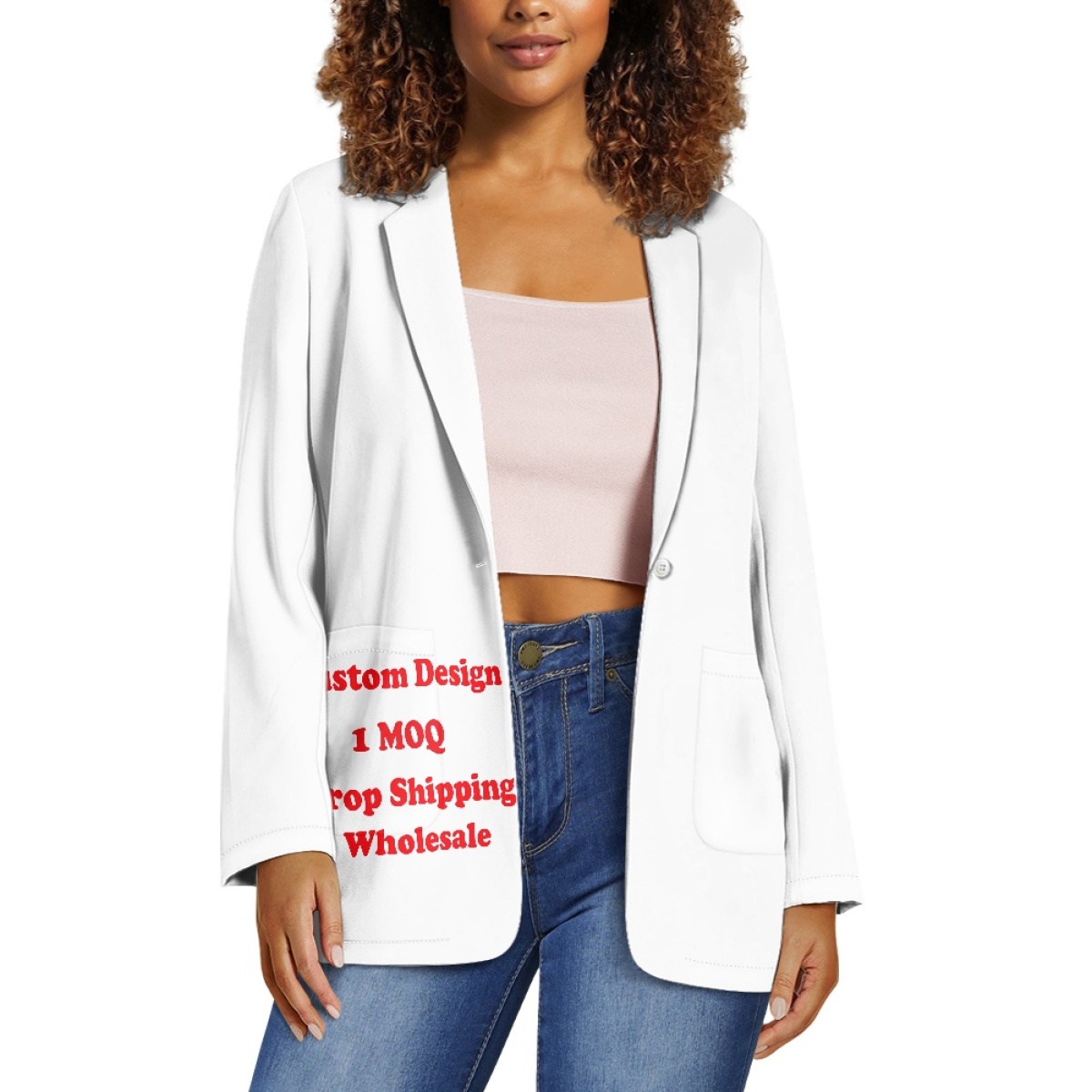 Fashion Work Office Custom Blazers &amp; Suit Jackets With Pockets Casual Long Sleeve Button up Front Dropshipping Clothes Women