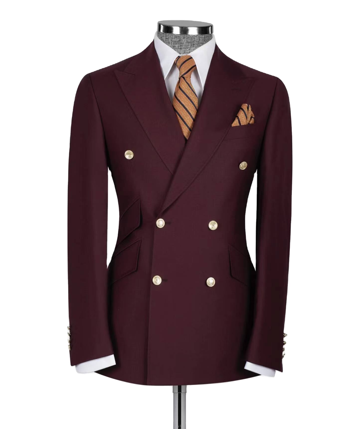 Custom Men's 2 Piece Classic Fit 2 Button Suit Jacket Office Dress Blazer &amp; Pleated Pants Set 2026