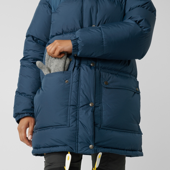 Seasonal Parka Warm and Cold Defense Recoverable Down Jacket for Women Padded Puffer Jacket 50 Canvas Woven Winter Jackets Long