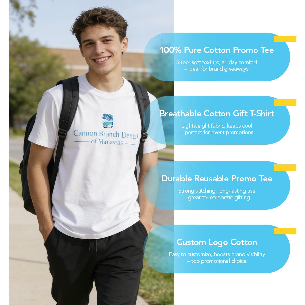 Customized Soft One Color Printed Cotton T-Shirts