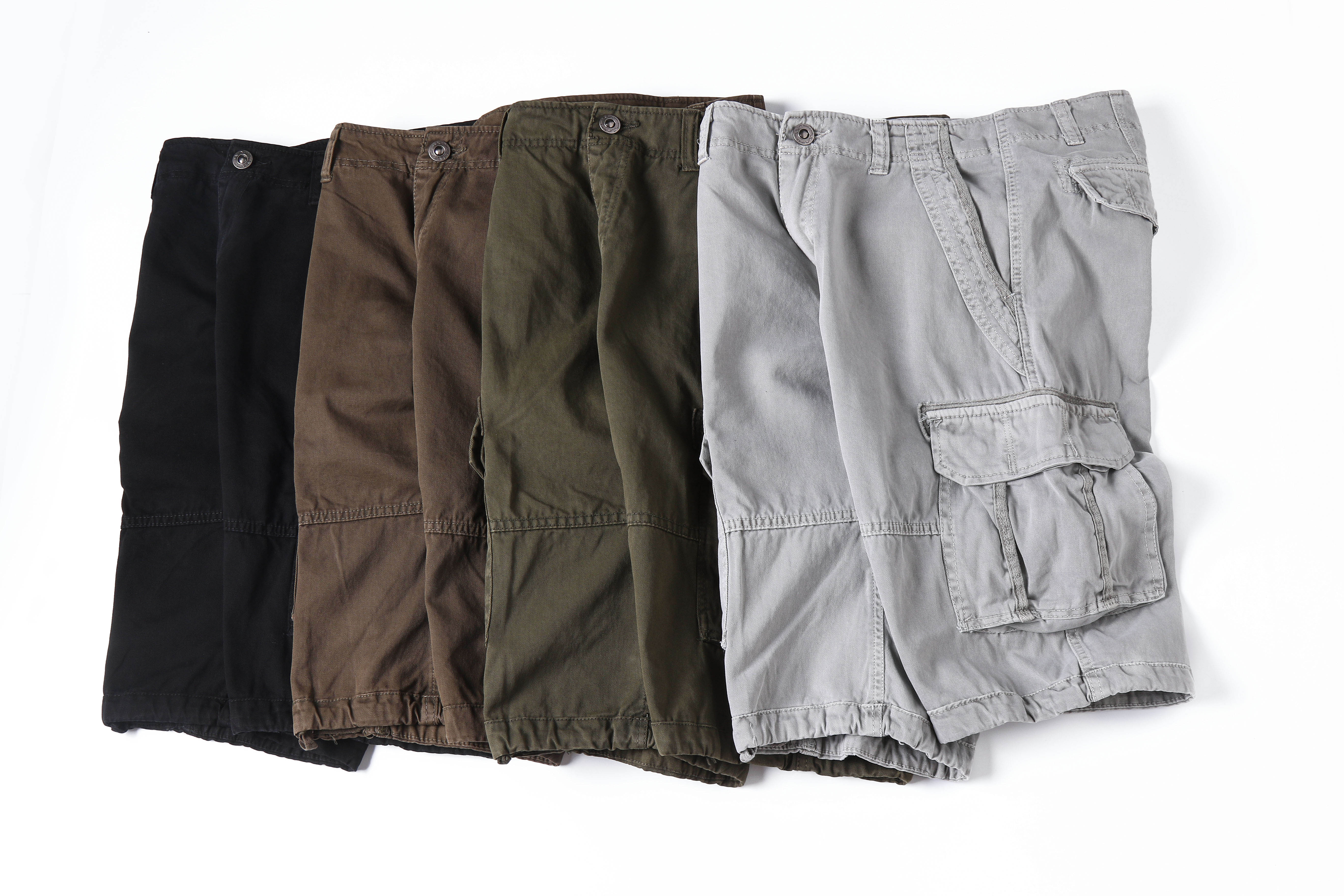 2023 Bawangcheng Multiple Bags of Men's Small Foot Slim Cargo Pants Tactical Pants Style Cargo Short Pants