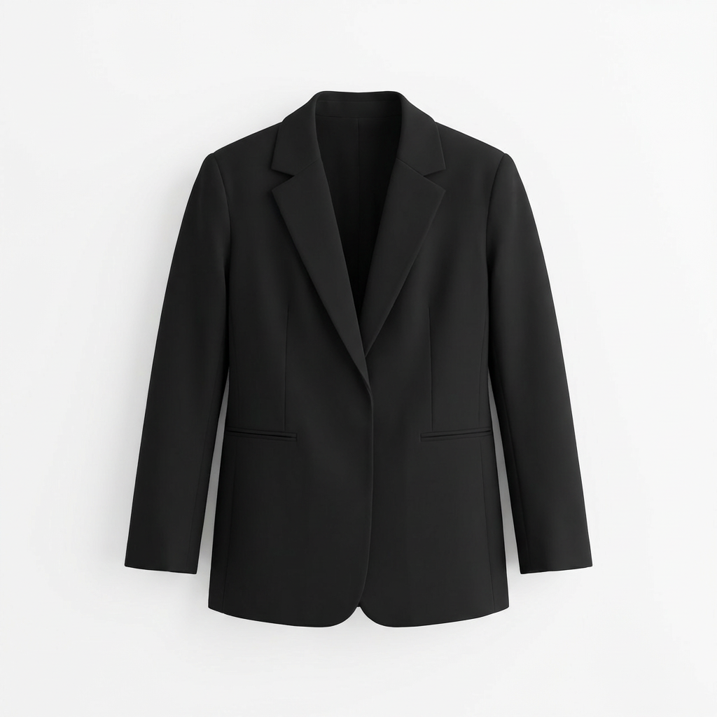 Men's Classic Black Woolen Tailored Blazer Solid Color V-neck Slim Fit Office Business Casual Custom Formal Wear Jacket