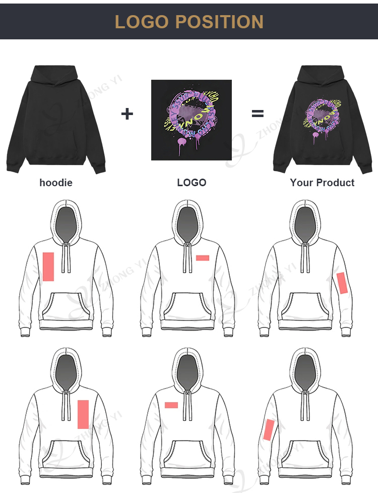 Custom Logo Printed 500GSM Heavyweight Hoodie Unisex Boxy Oversized Cotton Fleece Sweatshirt