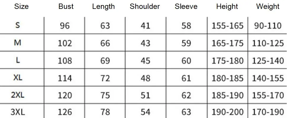 Size Information Chart