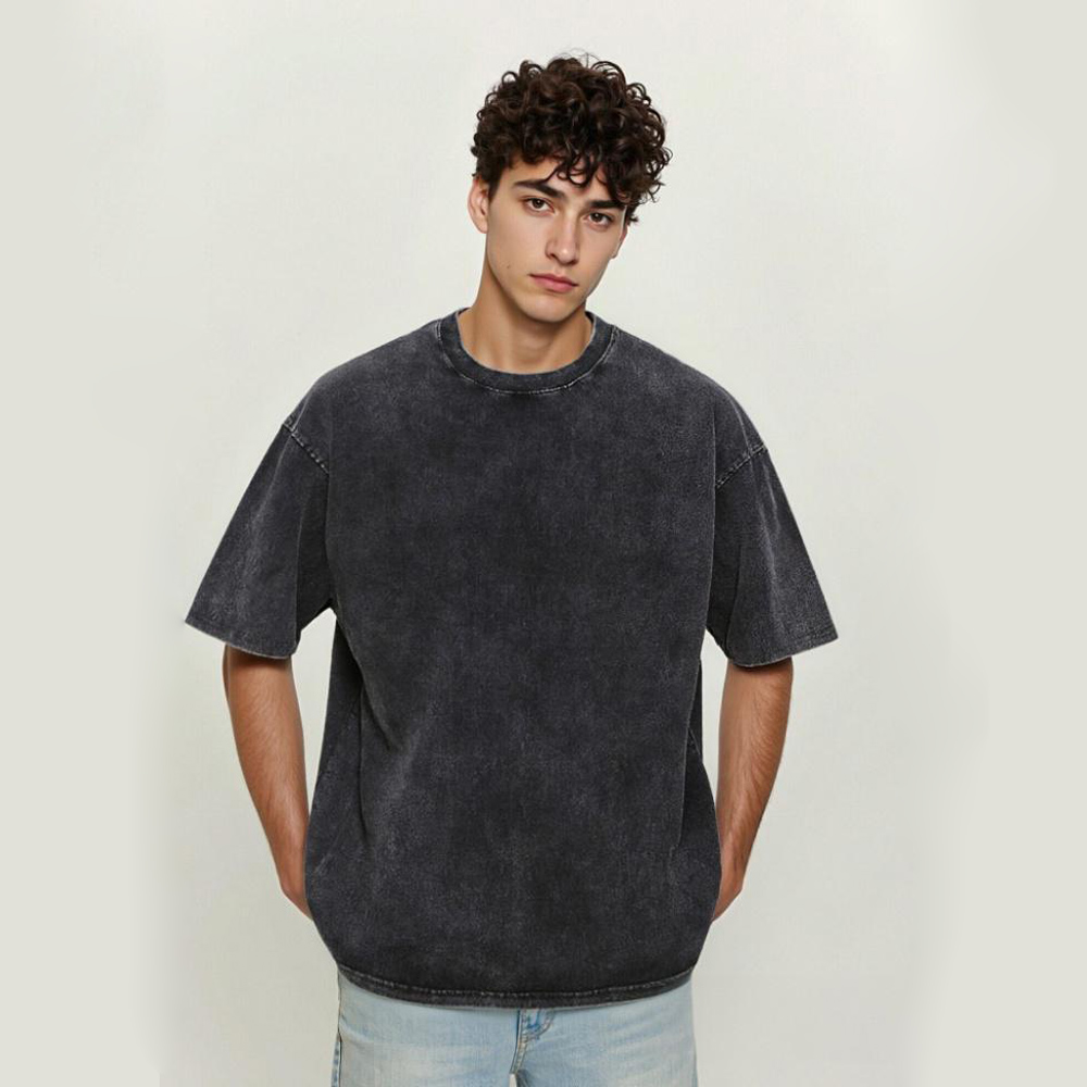 Wholesale Oem 100% Cotton Mens Oversized Tshirt Dtg Print Tee Logo T-shirt Heavyweight Stone Acid Washed Vintage Custom T Shirt
