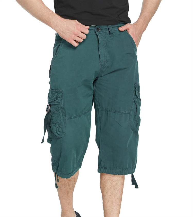 2024 Summer New Men's Cargo 7 Point Pants Large Size Casual Shorts Loose Multi-mouth Bag Pants