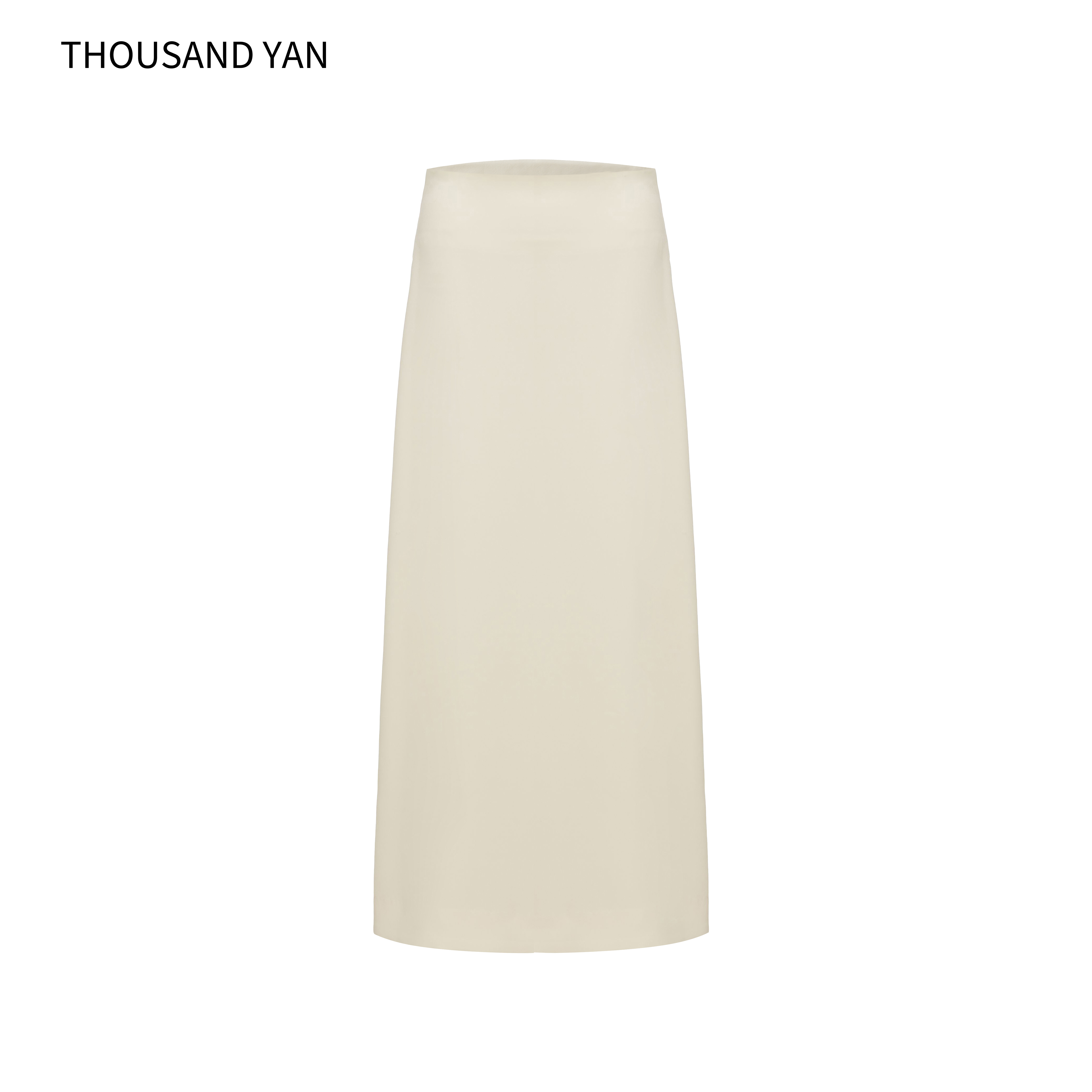 Premium Triacetate Blend High Waisted Midi Skirt Cream Beige Elegant Maxi Skirt with Cupro Lining