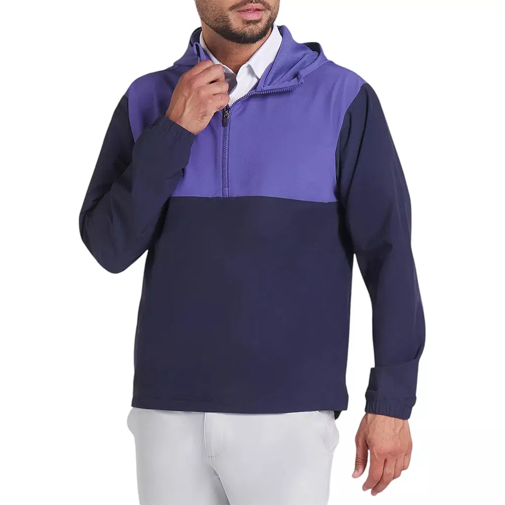 Custom Logo Long Sleeve Black Color Men Quarter 1/4 Zip Gym Pullover Golf Hoodie Sweatshirt