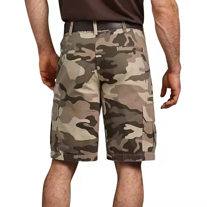 OEM Custom High Quality Men's Mid-Waist Summer Cavas Twill Camo Cargo Shorts Colorful Plaid Distressed Tactical Embroidery Jorts