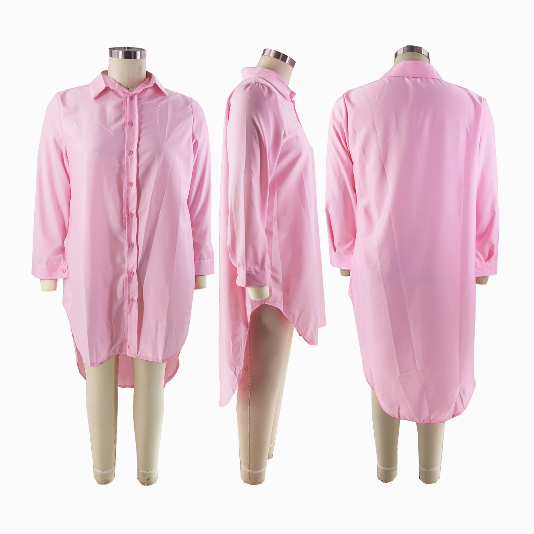2024 New Arrival Long Single-breasted Loose Dresses Women Plus Size Women's Blouses &amp; Shirts for Women