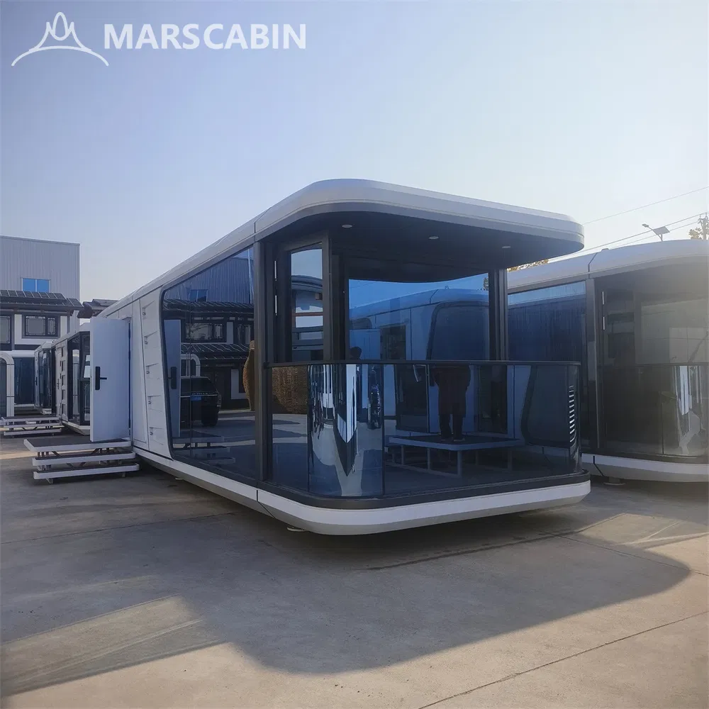 هيكل فولاذي مسبق الصنع وحدة قابلة للفك كبسولة 20sqm 40sqm منزل كبسولة فاخرة مسبقة الصنع لمشاريع منتجع الفنادق
