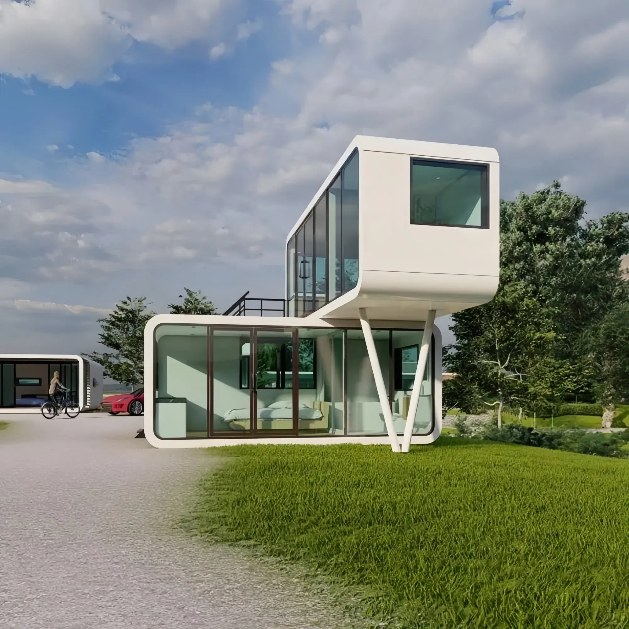 Furnished Portable Office Tiny Smart Modular Apple Cabin Pod House Premade Mobile Capsule Prefabricated Mountain Home