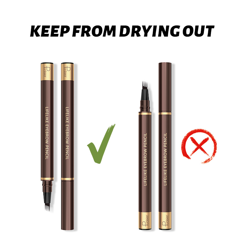 OEM Wholesale Custom Logo 4 Tip Microblade Eyebrow Pencil Private Label Quick-dry Waterproof Lasting Vegan Liquid Eyebrow Pen