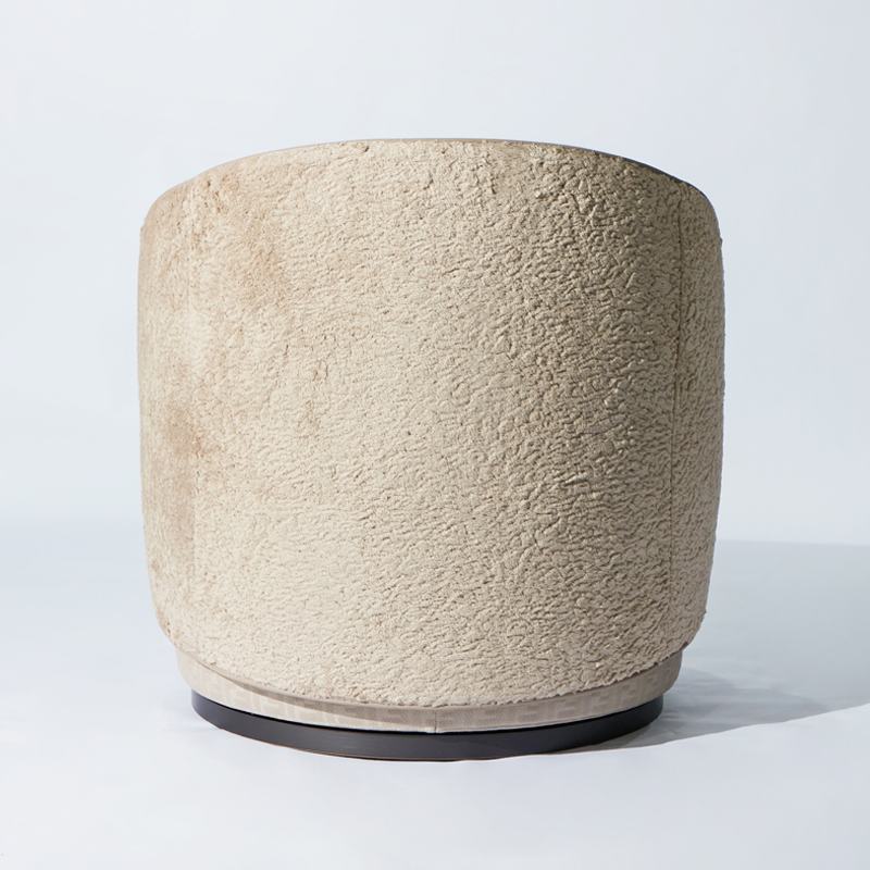 Luxury Design Plush Velvet Armrests Textured Fabric Seats Round Contour Chair for Relaxation Spaces