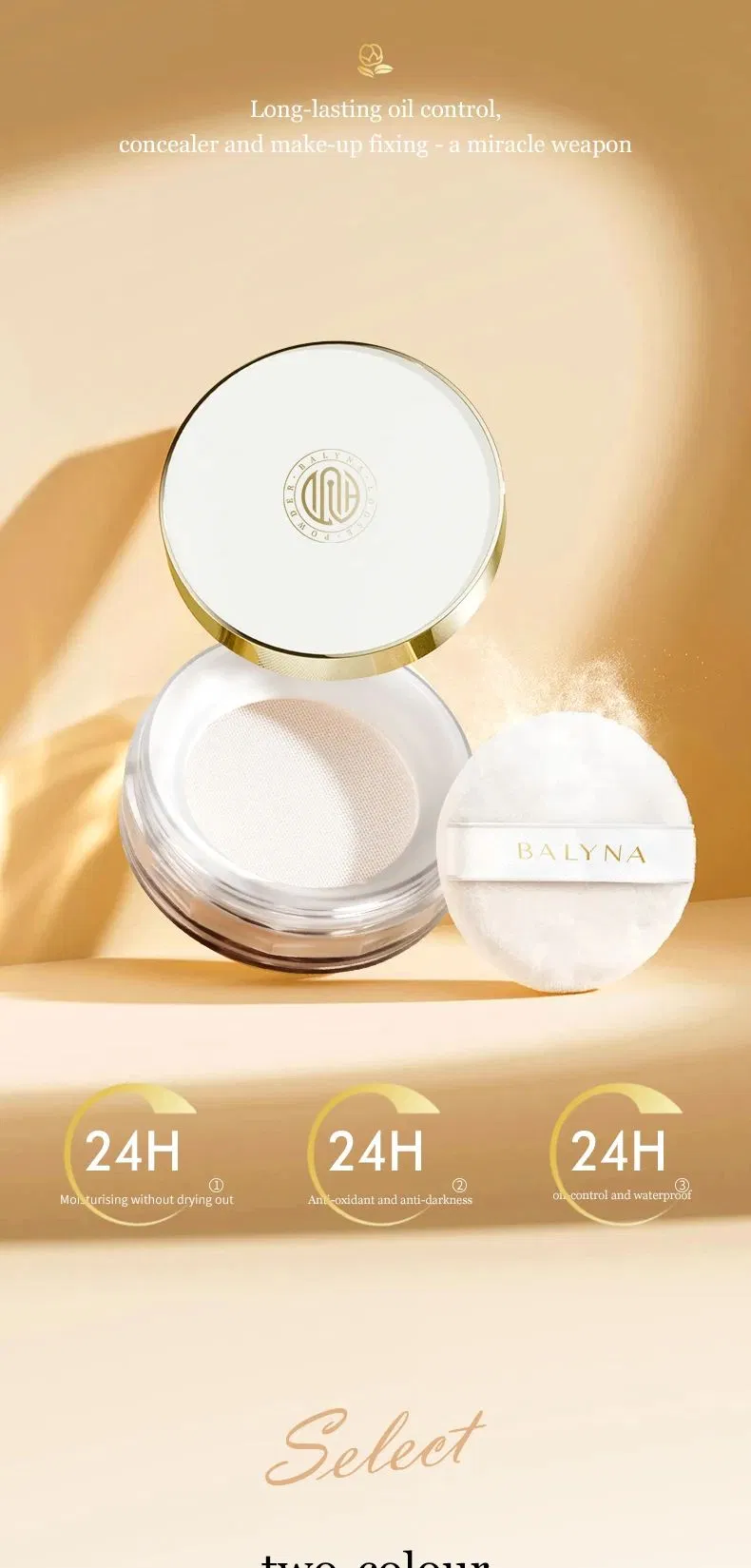 Wholesale Private Label Cosmetics Matte Finish Waterproof Oil-Control 24 Hours Lasting Setting Loose Powder
