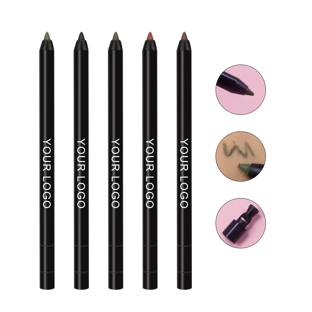 Custom Logo Gel Eye Liner Pencil 7 Colors Creamy Long Lasting Waterproof &amp; Smudge Proof Eyeliner Pen Gel