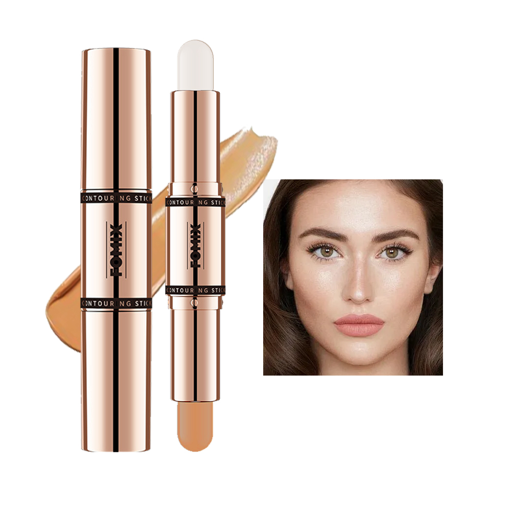 FOMIX 2 in 1 Dual Purpose Brightening Highlighter Stick Matte Contouring Nasal Side Shadow Contour Stick