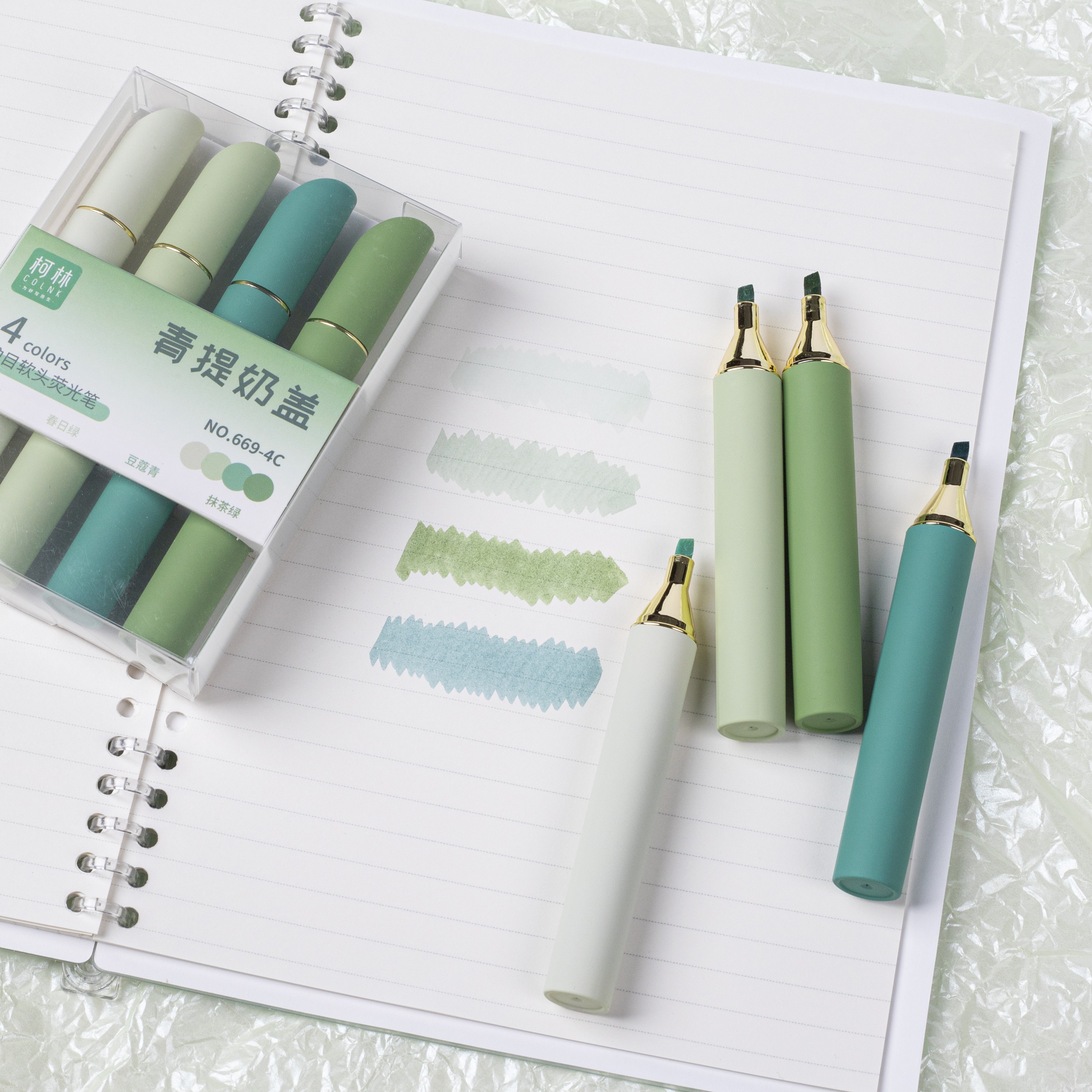 12 Colors Lipstick Design Fluorescent Pen Set Luxury Highlighter Marker for Planner Writing Student Stationery Gift 4pcs/box