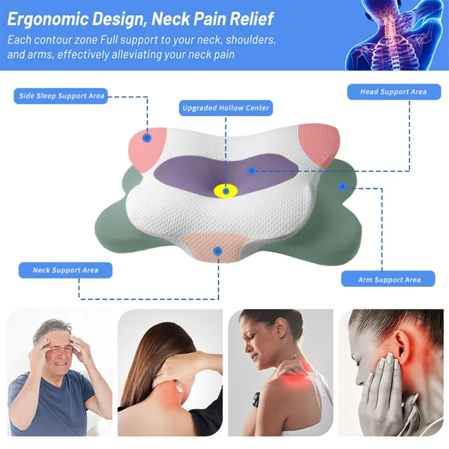Premium Quality Sleeping Ergonomic Contour Cooling Gel Memory Foam Pillow