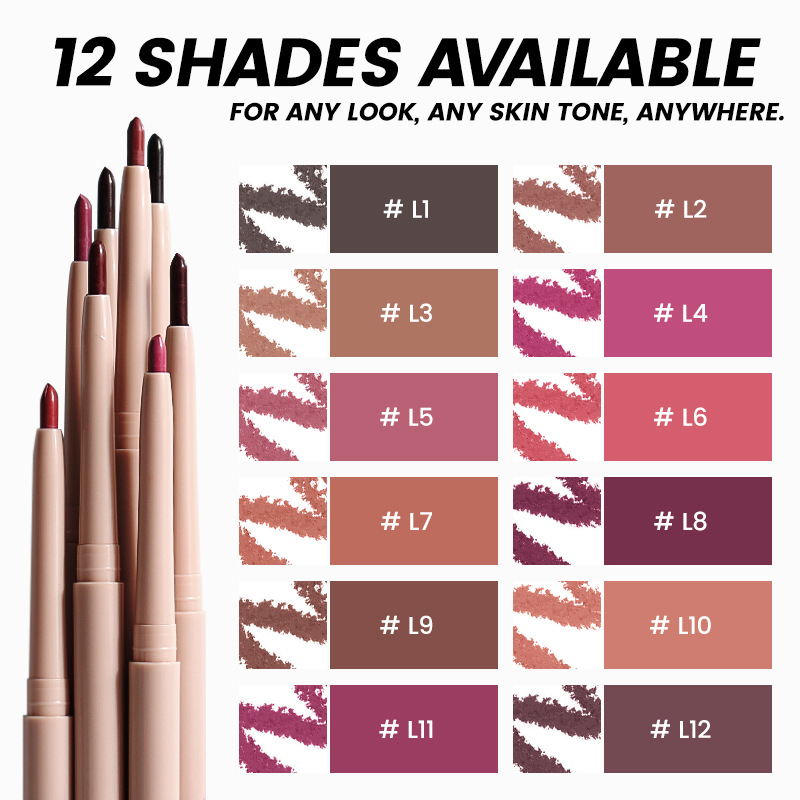 Organic Ingredient Waterproof High Quality Long Lasting Vegan Creamy Lip Liner Private Label Waterproof