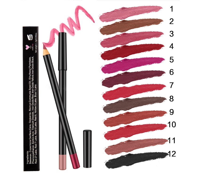 Wholesale Lip Liner 12 Colors Custom Logo Waterproof Not Smudged Lip Liner Pencil Creamy Lipliner
