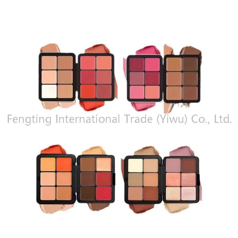 12 Colors Private Label Wholesale Vegan Halal Organic Cruelty Free Full Coverage Custom Cosmetic Ironhighlighterbronzer Contour Concealer Face Blush Palette