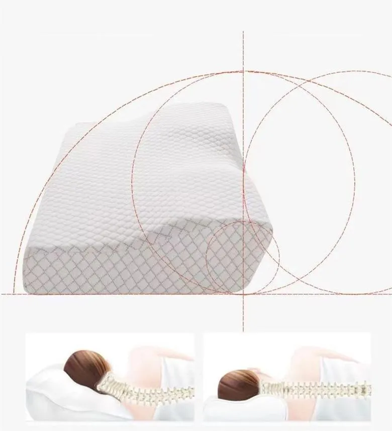 Bedding Textile Orthopedic Bed Pillows Visco Memory Foam Butterfly Manufacturers Contour Cervical Pillow