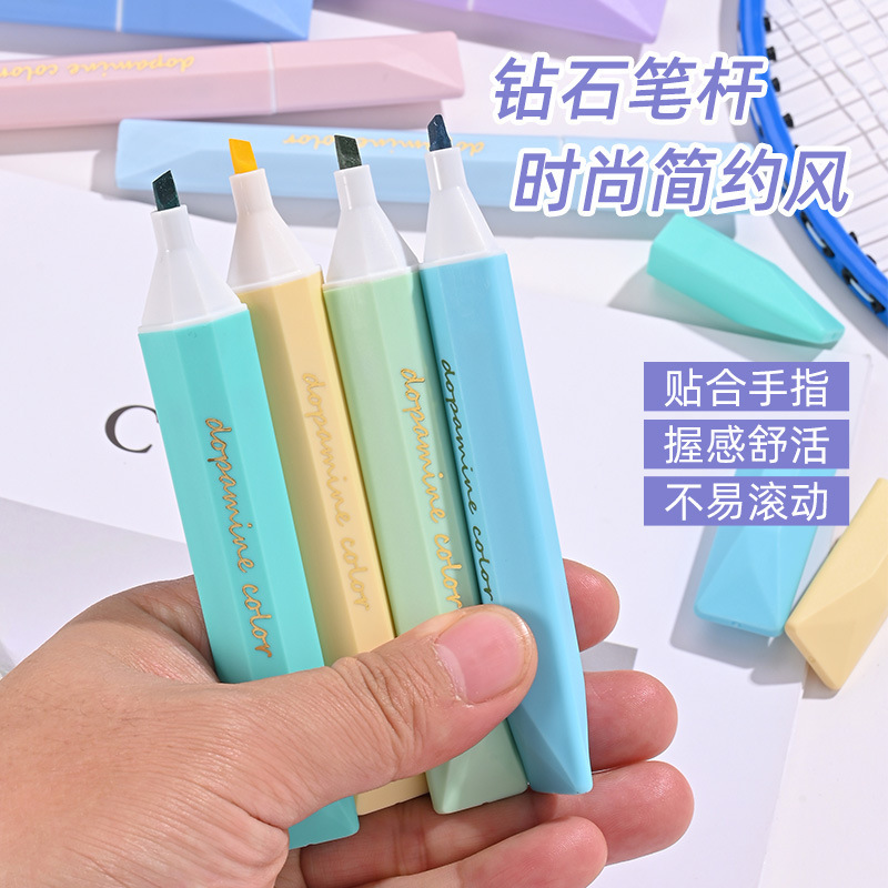 Wholesale Fashion Cute 4 Color Students Pastel Big Tip Highlighter Marker Pen Set