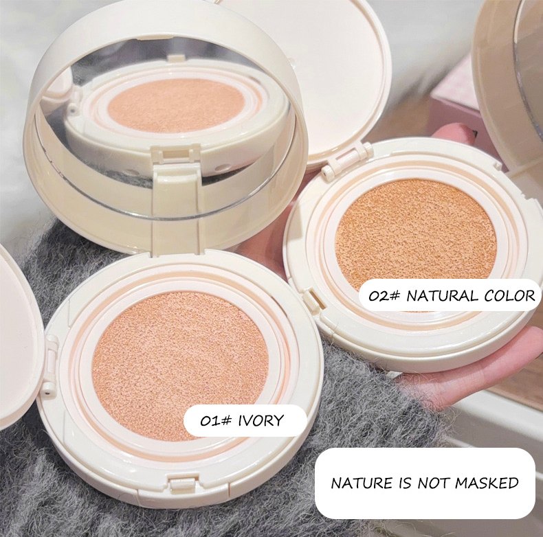 Gege Bear Two-Layer Liquid Foundation 2-in-1 Cushion Pressed Powder Essence Moisturizing Base Face Concealer BB CC Creams