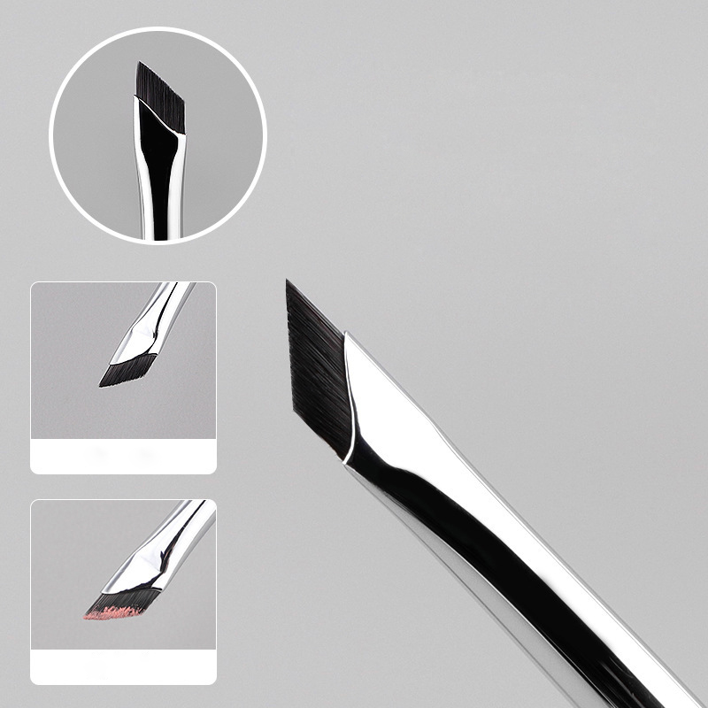 Bevel Fine Thin Synthetic Hair Detail Sickle Flat Professional Tint Private Label Angled Brow Eyeliner Pencil Eyebrow Brush