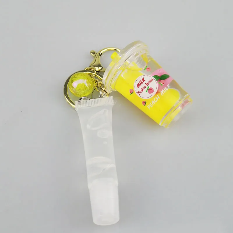 OEM Keychain Lip Gloss Moisturizing Fruit Lemon Clear 5g