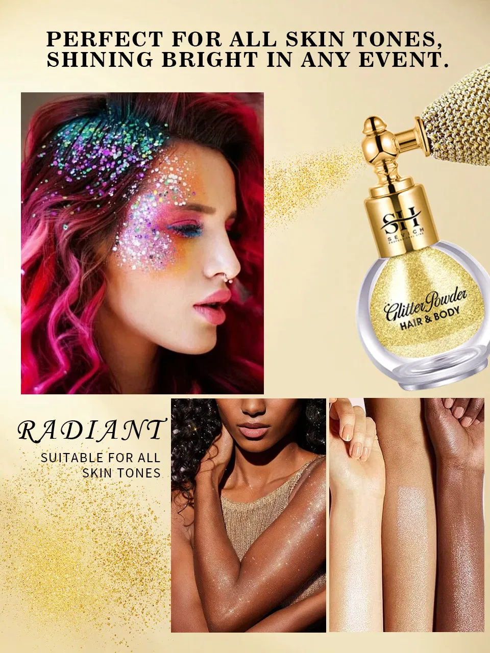 Custom Highlighter Makeup 6 Colors Glitter Setting Spray