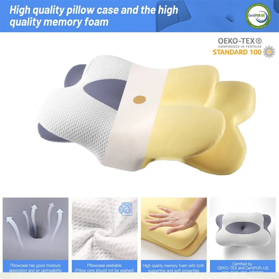 Premium Quality Sleeping Ergonomic Contour Cooling Gel Memory Foam Pillow