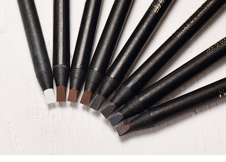 Private Label Custom Duckbill Wooden Eyebrow Brow Pencil Microblading Cosmetic Eyebrow Pencil 8 Colors