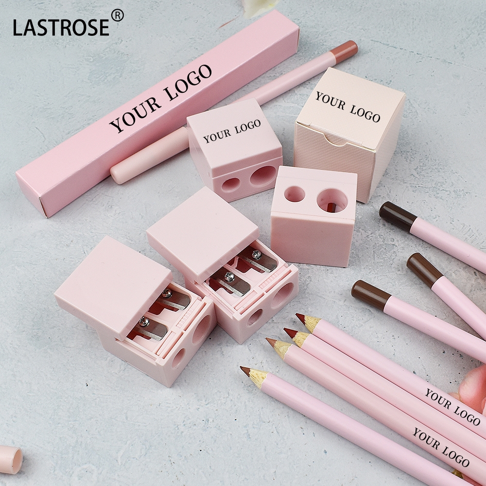 Wholesale High Pigment Smooth pink Lipliner&amp;sharpener Set Private Label Waterproof Long Lasting Lip Liner Pencil
