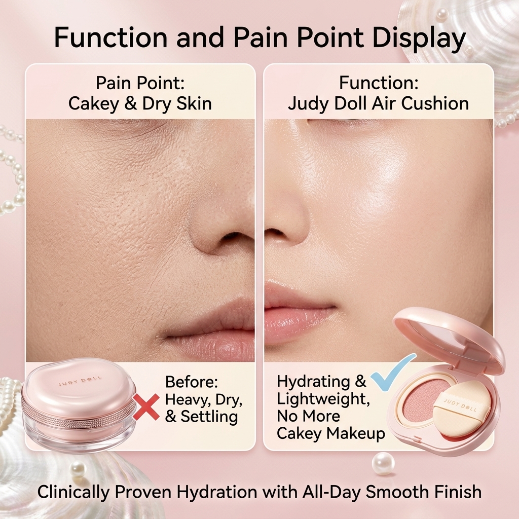 Vegan Cruelty Free Organic Air Cushion Foundation Natural Plant Based BB Cream for Sensitive Skin Paraben Free Healthy Beauty