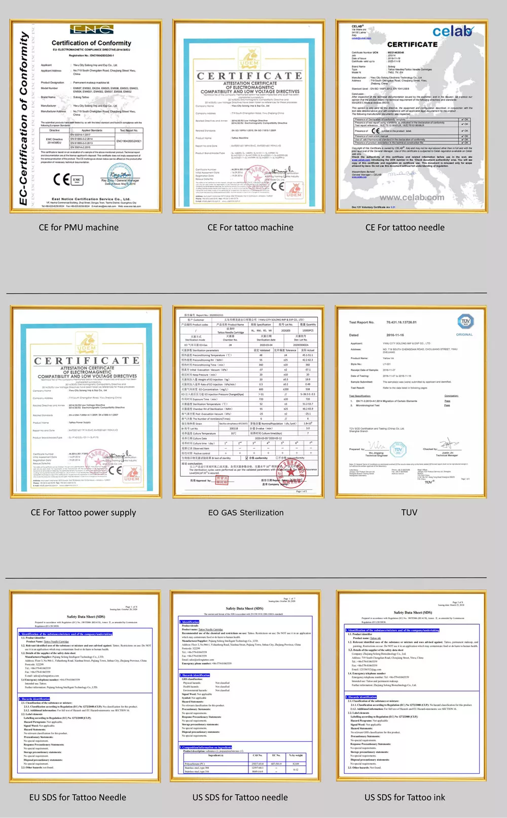 Product Certificates
