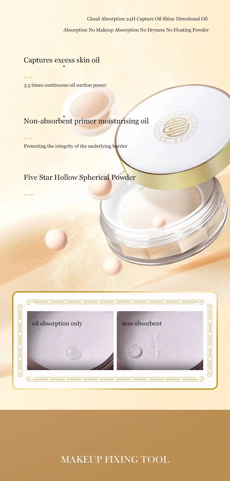 Wholesale Private Label Cosmetics Matte Finish Waterproof Oil-Control 24 Hours Lasting Setting Loose Powder