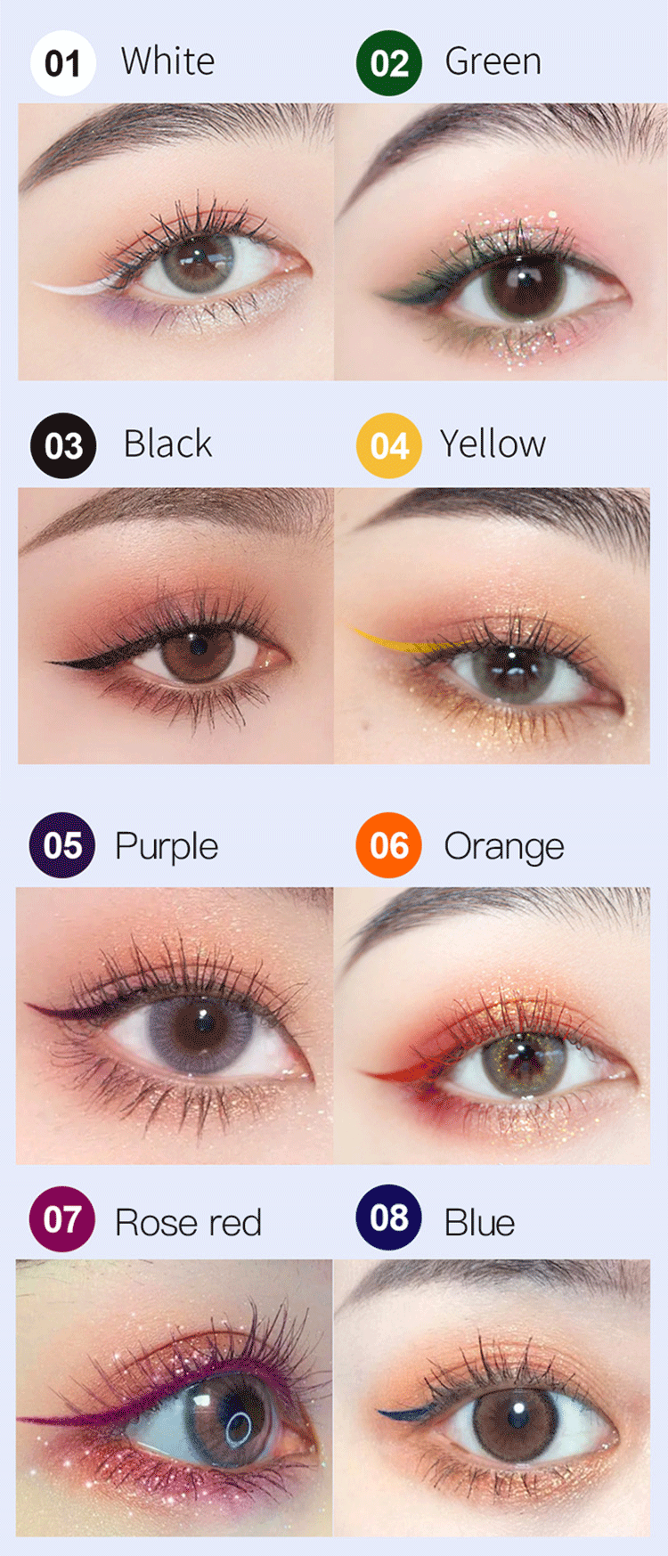 Eyeliner Color Swatches