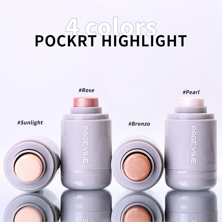 Wholesale Pocket Natural Long Lasting Matte Highlight Stick Moisturizing Waterproof Sunscreen Easy Color Cheeks Highlighter