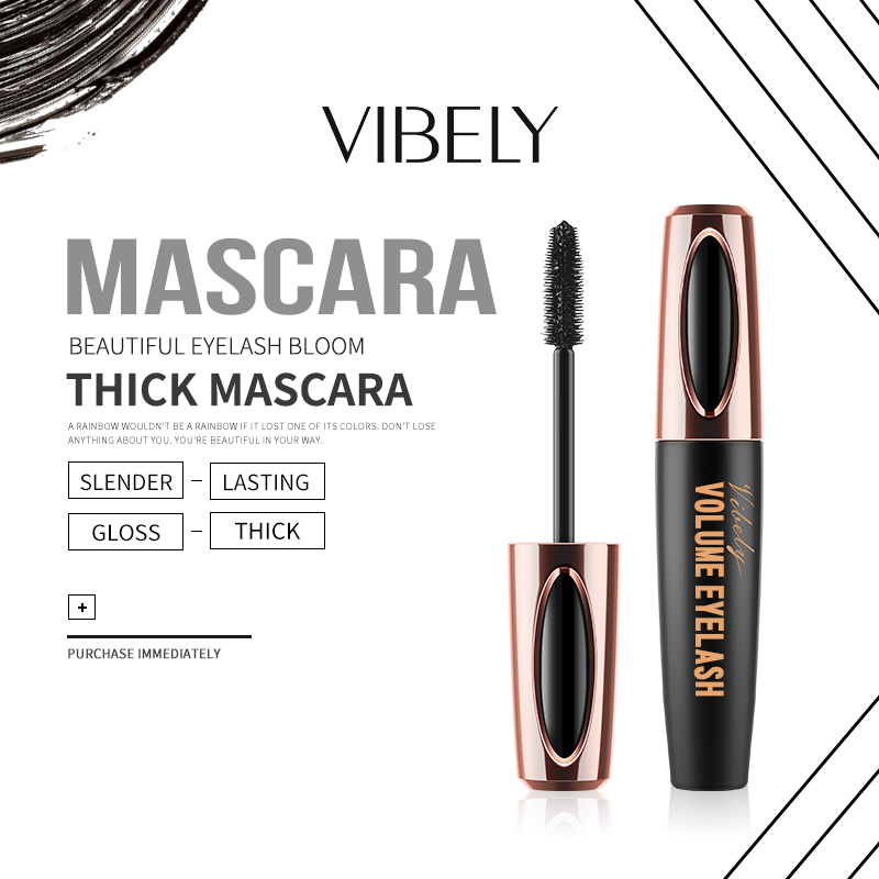 Makeup Cosmetic Rimel Waterproof Eyelash Curling Black 4D Fiber Mascara