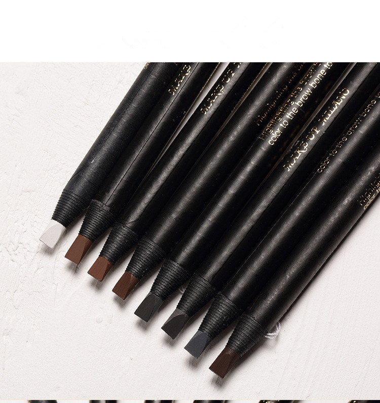 Private Label Custom Duckbill Wooden Eyebrow Brow Pencil Microblading Cosmetic Eyebrow Pencil 8 Colors