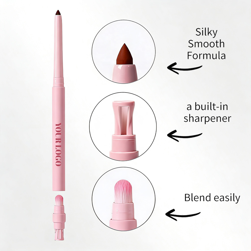 Creamy Lip Liner with Brush Smudge Proof Waterproof Long Lasting Lip Liner Pencil Custom Private Label