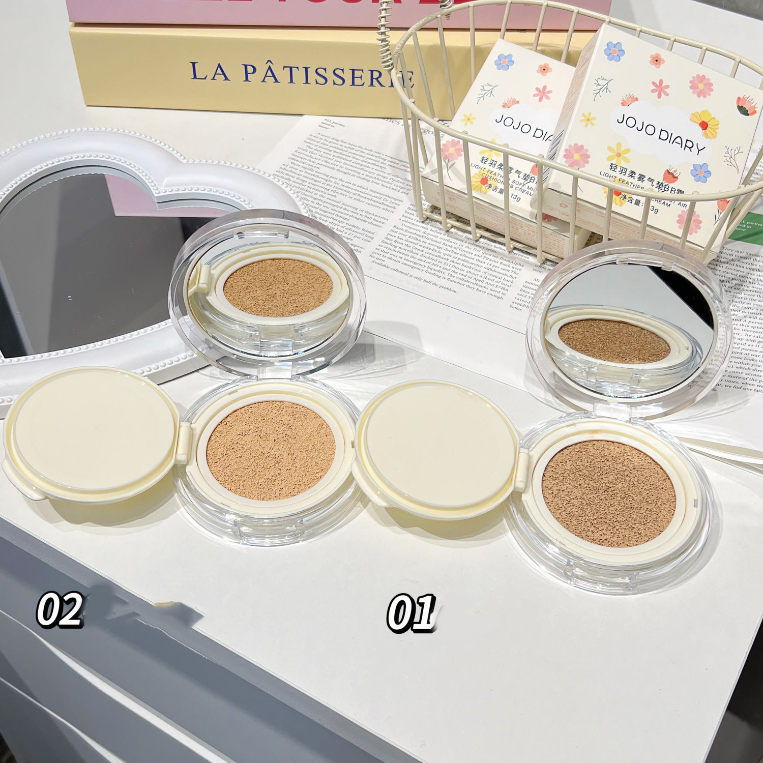 Jojo Diary Lasting Hydrating Natural Foundation Concealer air Cushion Makeup Products Waterproof Air Cushion BB Cream
